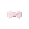 Pink grosgrain ribbon bow hair clip with fully lined safety base for babies - Pale Pink (24)