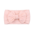 Fascia per capelli neonata rosa in nylon con trama a maglia e grande fiocco - Rosa (11)
