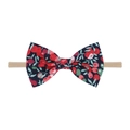 Bandeau bébé avec nœud à motif baies rouges sur bleu marine et élastique souple - Style Baies Rouges Bleu Foncé (18)