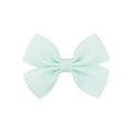 Pale mint green grosgrain ribbon bow hair clip for girls with ribbed texture - Pale Cyan (19)