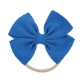 Royal blue waffle bow baby headband with ultra-soft seamless elastic nylon band - Royal Blue(25)
