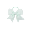 Détail du chouchou nœud vert menthe avec motif floral et élastique robuste pour les cheveux - Vert Menthe Clair
