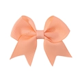 Mini peach grosgrain ribbon bow hair clip for baby girls with swallowtail design - Peach (720)