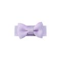 Mini light purple grosgrain ribbon bow hair clip with textured fabric for kids and pets - Light Purple (25)