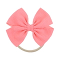 Pink textured fabric baby bow headband with soft high-elastic nylon band for girls - Pink (17)