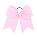 Pink 8-inch grosgrain ribbon bow hair tie with swallowtail design for girls - Light Pink