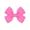 Classic bright pink grosgrain ribbon bow hair clip for girls with ribbed texture - Hot Pink (28)