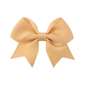 Mini soft orange grosgrain ribbon bow hair clip for baby girls with classic swallowtail design - Champagne (690)