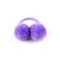 Elastico per capelli con due morbidi pompon viola in pelliccia sintetica per ragazze - Viola (5)