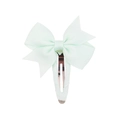 Mint green ribbon bow hair clip with fabric-wrapped metal base for women - Mint Green (19)