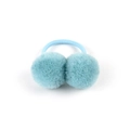 Elastici per capelli per bambini con pompon in peluche blu pastello e fascia elastica - Blu Ciano (7)