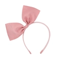 Serre-tête en tissu macaron rose pour filles avec un grand nœud décoratif en gros-grain - Rose (16)