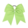 Neon green grosgrain ribbon hair bow with durable black elastic hair tie for girls - Fluorescent Green