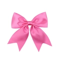Pastel pink satin bow hair clip for girls with elegant fishtail ribbon design - Rose Pink