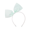 Serre-tête fille avec gros nœud vert menthe en gros-grain et design antidérapant - Vert Menthe (19)