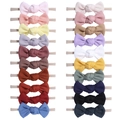 Set of 20 waffle knit baby bow headbands with soft nylon elastic bands in multiple colors - 20 Colors Mixed