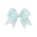 Light blue grosgrain ribbon bow hair clip with elegant double-layered fishtail design - Light Blue (313)
