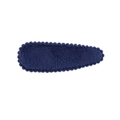 Navy blue plush drop-shaped hair clip with elegant wavy edges for girls and kids - Navy Blue (1)