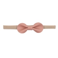 Détail du bandeau élastique doux et du nœud en cuir rose avec une texture litchi fine - Nœud en Cuir Rose (18)