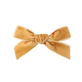 Classic handmade mustard yellow velvet bow hair clip for girls and kids fashion - Gold Yellow