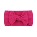 Elastic nylon baby headband with large jacquard bow in vibrant rose pink color - Rose Red (30)