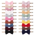 Detail van 20 kleuren baby haarbanden met corduroy strikken en elastisch nylon band - 20 kleuren gemengd