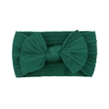 Deep green jacquard nylon headband with large bow detail for babies and infants - Dark Green (38)