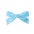 Light blue velvet bow hair clip for girls with a soft texture and elegant finish - Light Blue