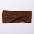 Fascia per capelli elastica larga da donna in elegante tessuto a maglia marrone scuro - Marrone Scuro (3)
