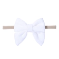 Fascia per neonati con fiocco in velluto a coste bianco su cinturino in nylon - Bianco (1)