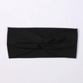Fascia larga nera classica con nodo a torsione in tessuto a maglia elastica - Nero (4)