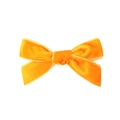 Classic bright orange velvet bow hair clip for girls with soft textile texture - Bright Orange