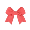 Chic coral red felt bow hair clip for girls with minimalist ribbon tail design - Coral Red