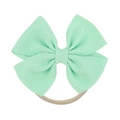 Mint green waffle knit bow on high-elastic nylon headband for infants and children - Mint Green (31)