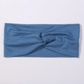 Fascia sportiva larga con nodo blu da donna in morbido tessuto a maglia morandi - Blu (7)