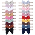 Set di 20 fasce per neonati in velluto a coste con fiocchi ed elastico in nylon - 20 Colori Assortiti (2551)