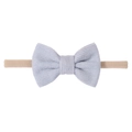 Détail du bandeau à nœud en velours côtelé bleu clair pour bébé avec élastique en nylon - Gris Bleu Clair (54)