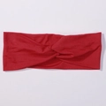 Red twisted knot elastic headband for women made of soft cotton fabric for sports and daily wear - Bright Red (12)