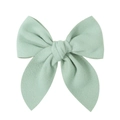 Elegant mint green plush velvet bow hair clip for girls party hair styling accessories - Mint Green(5)