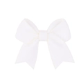 Elegante fermaglio per capelli a fiocco in tessuto bianco con design classico a doppio occhiello - Bianco puro