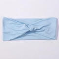Elastic light blue criss-cross headband for women in soft knitted Morandi fabric - Sky Blue (17)