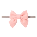 Diadema con lazo de fieltro rosa para bebés con banda de nailon marrón elástica - Rosa