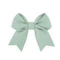 Sweet mint green fabric bow hair clip for girls featuring soft felt texture finish - Mint Green
