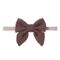 Fascia per neonati con fiocco in velluto a coste marrone e morbido nylon beige - Caffè (75)