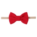 Fascia per neonati con fiocco in velluto a coste rosso e nastro in nylon elastico - Rosso Brillante (77)