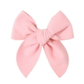 Elegant 5.1 inch pink satin silk bow hair clip for women with premium smooth texture - Pale Pink (6)
