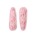 Pair of pink floral fabric BB hair clips with handmade embroidery and scalloped edges - Pink Fabric Floral Embroidery (7)