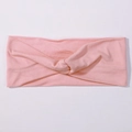 Pink twisted knot wide headband for women made of soft knitted fabric in minimalist style - Pink (11)