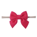 Deep red bow baby headband made of soft nylon with ultra-elastic hair band for infants - Magenta