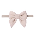Fascia per neonati con fiocco in velluto a coste beige e nylon ad alta elasticità - Bianco Crema (31)